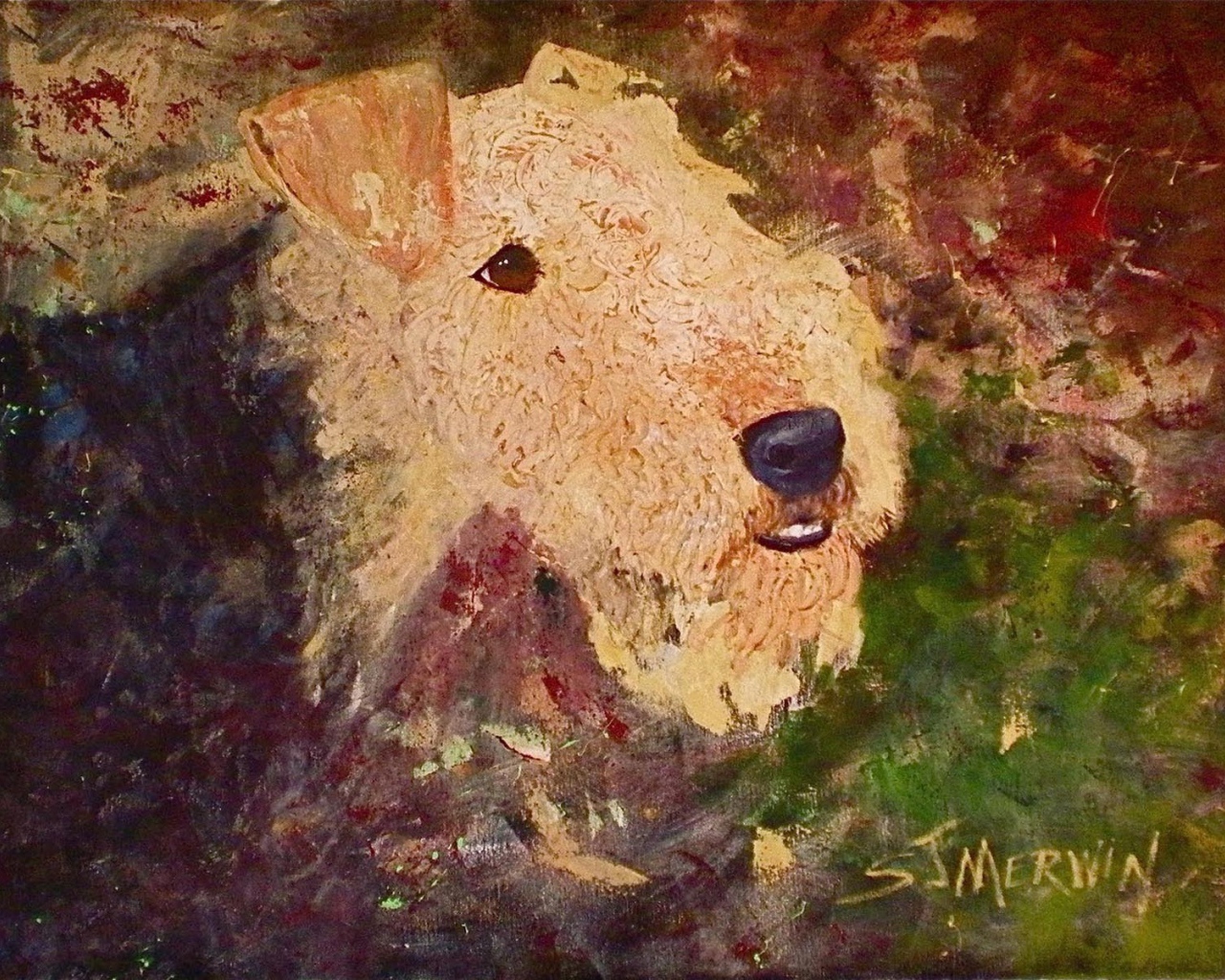 Рисунок собаки эрдельтерьера