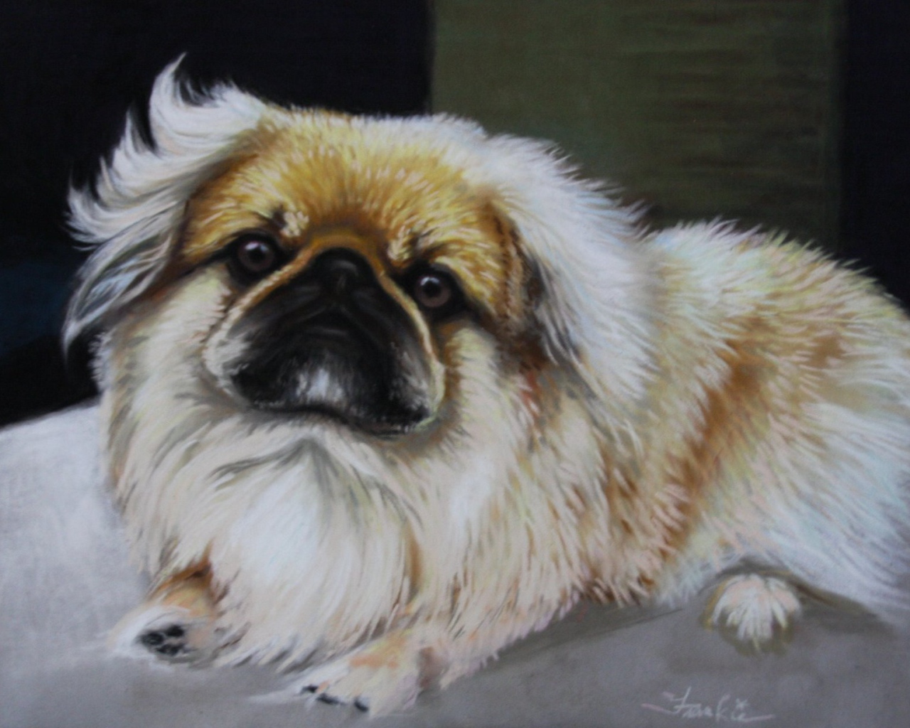 Пекинес на картине