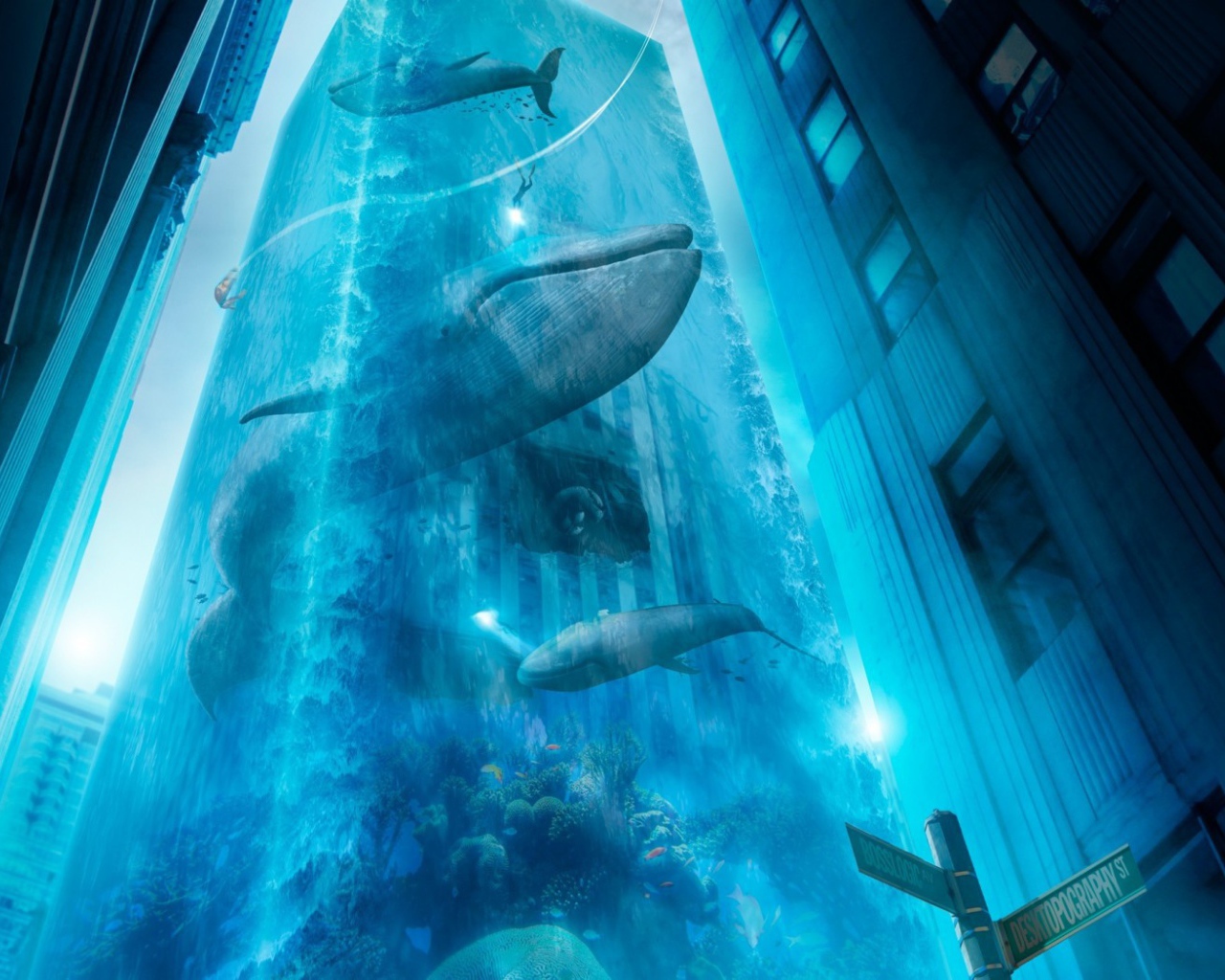 Аквариум с морскими жителями