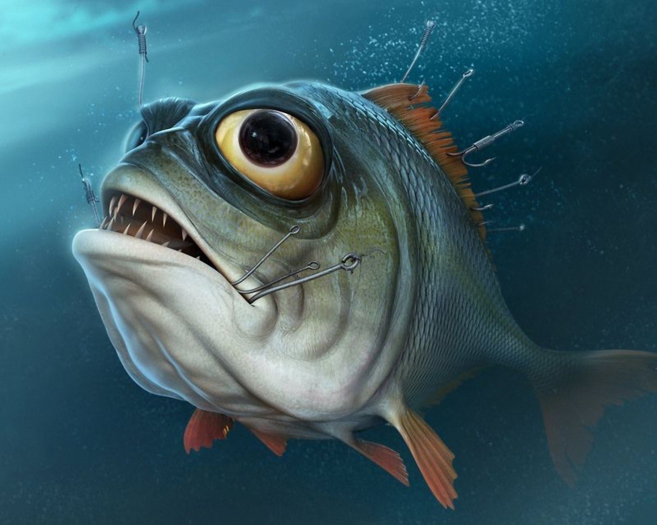 Рыба с крючками во рту
