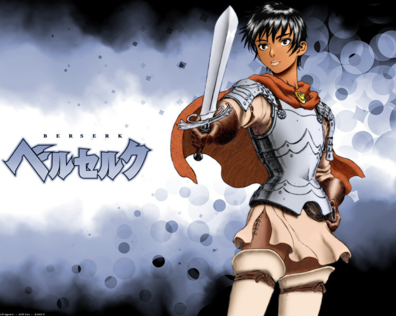 Воин с мечом из японской анимации