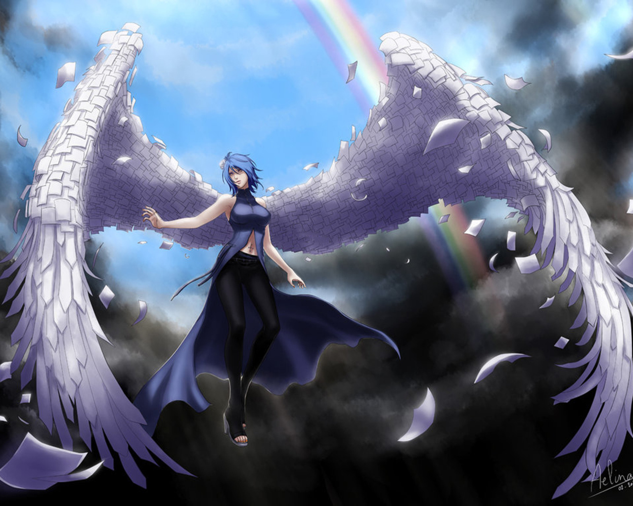 Ангел с белыми крыльями