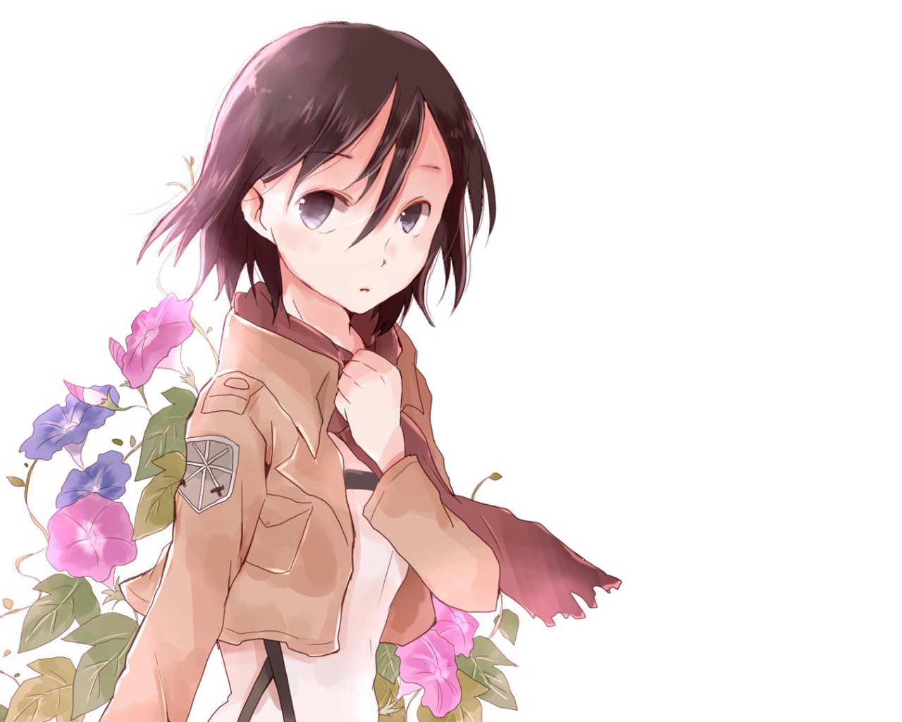 Аниме девочка на белом фоне