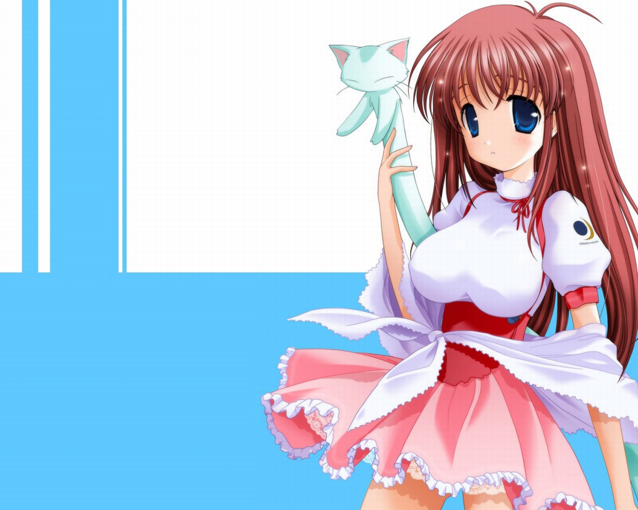 Аниме девочка с котом