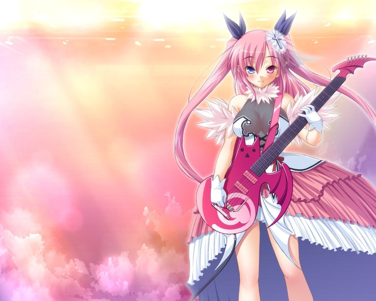 Аниме девочка с гитарой