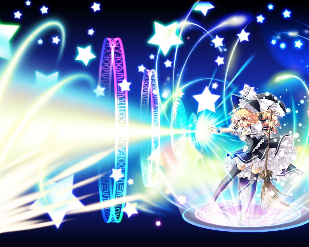 Аниме девушка с метлой