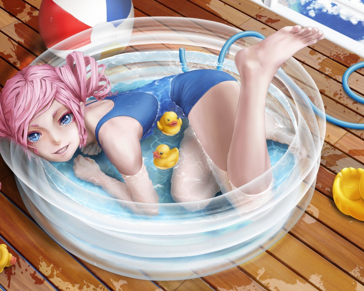 Аниме девочка с розовыми волосами