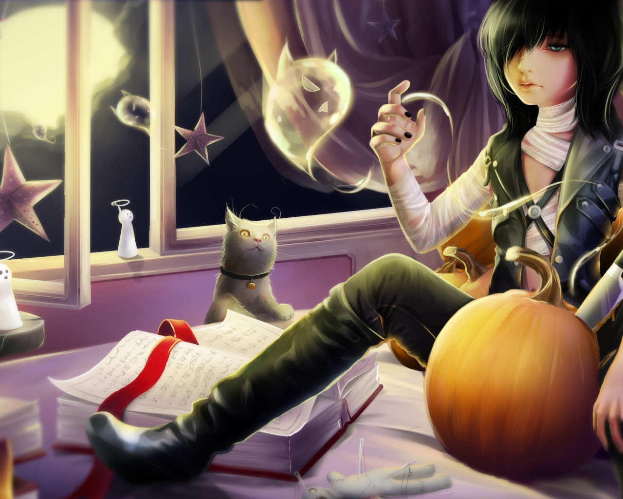 Парень празднует хелоуин