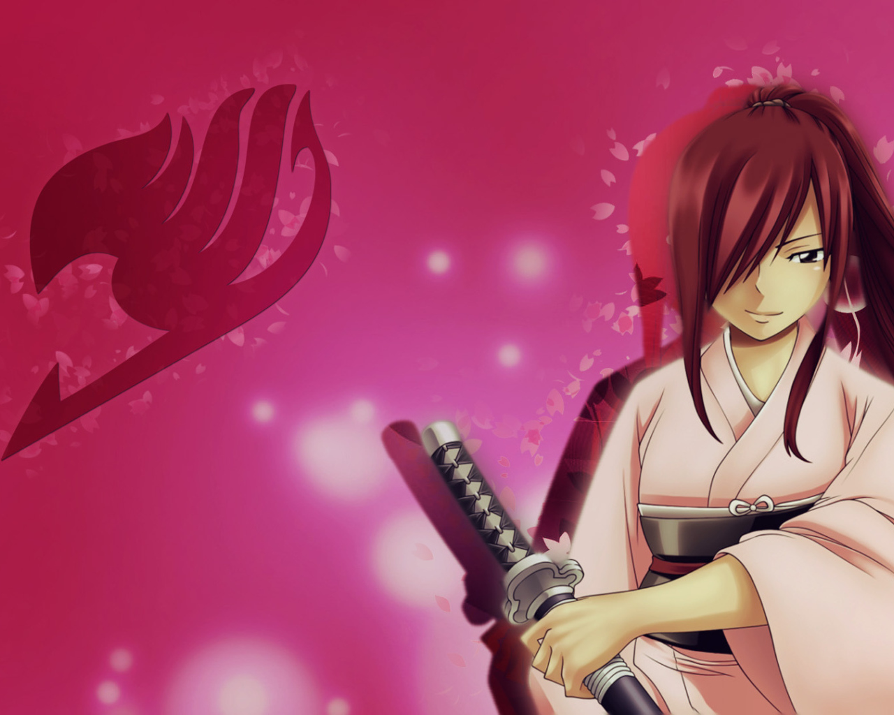 Розовая девушка Аниме