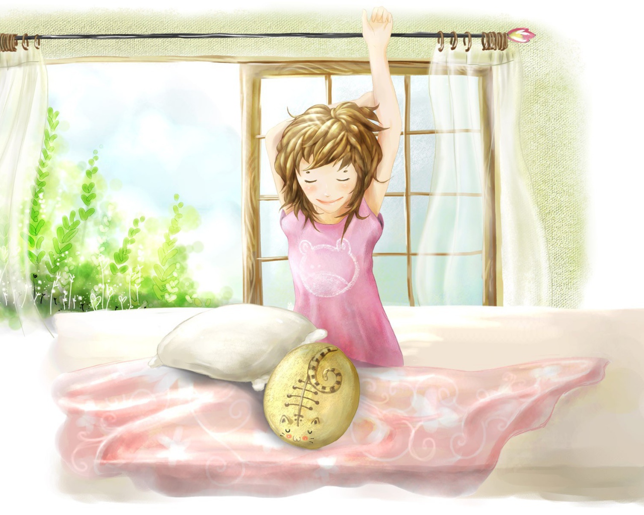 Девочка проснулась