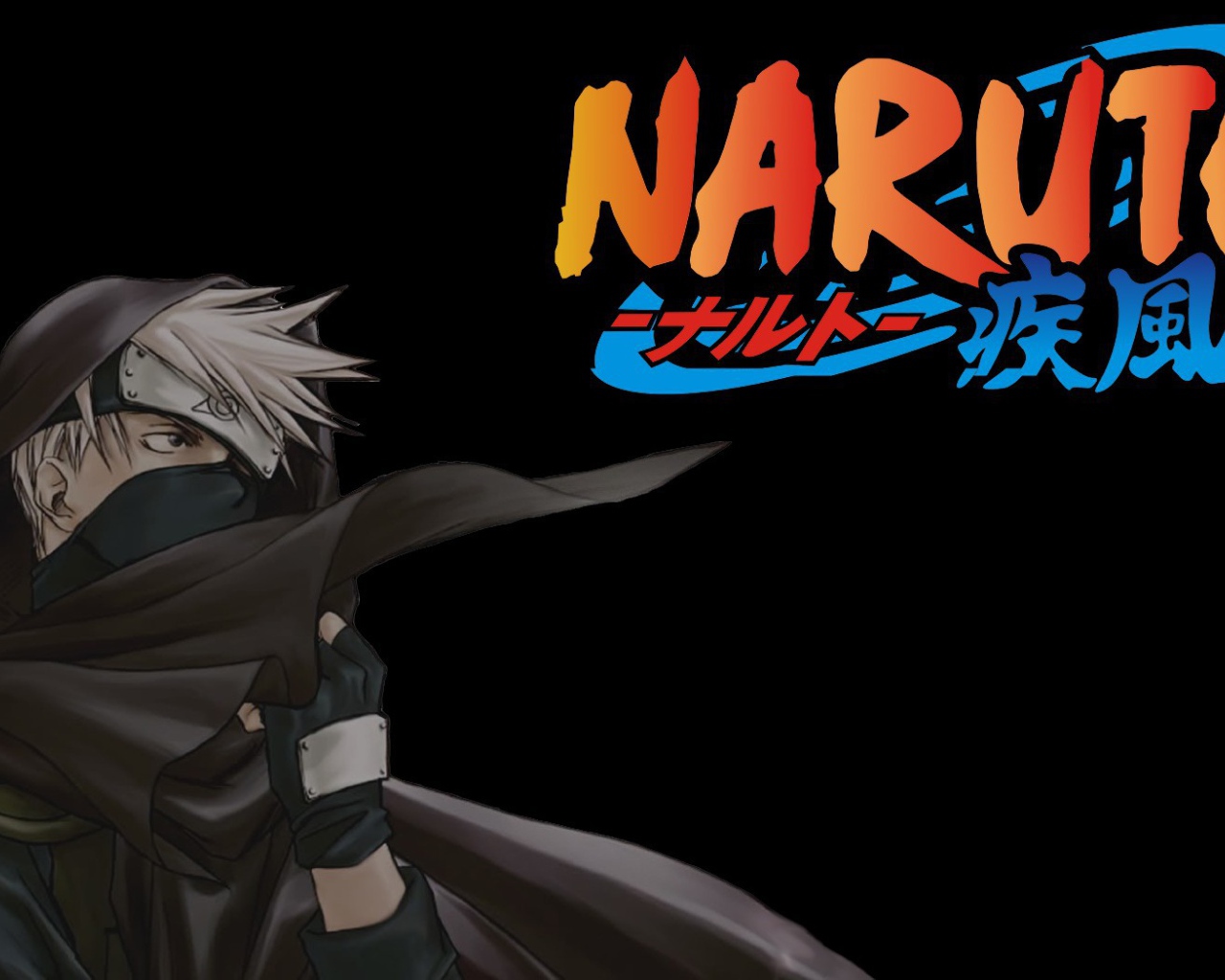 Какаши на черном фоне