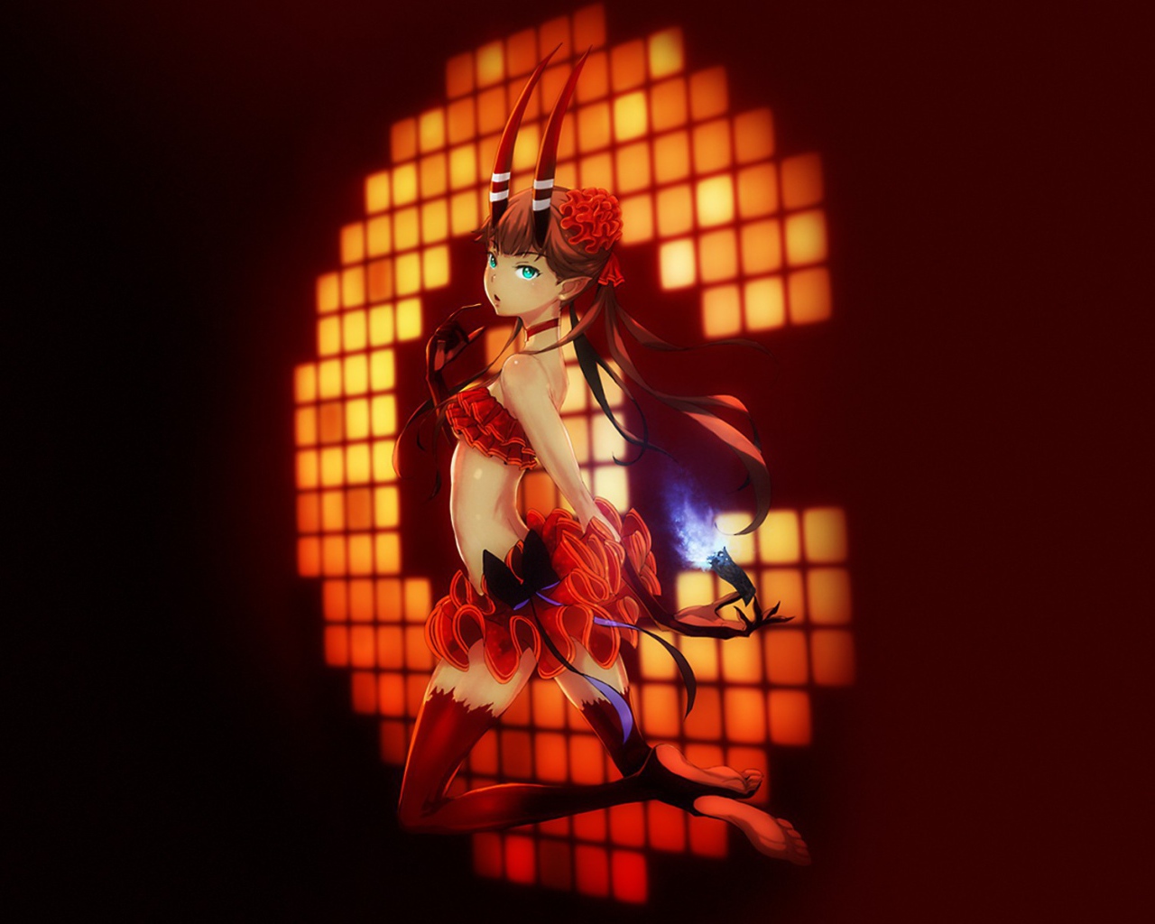 Аниме девочка с рогами