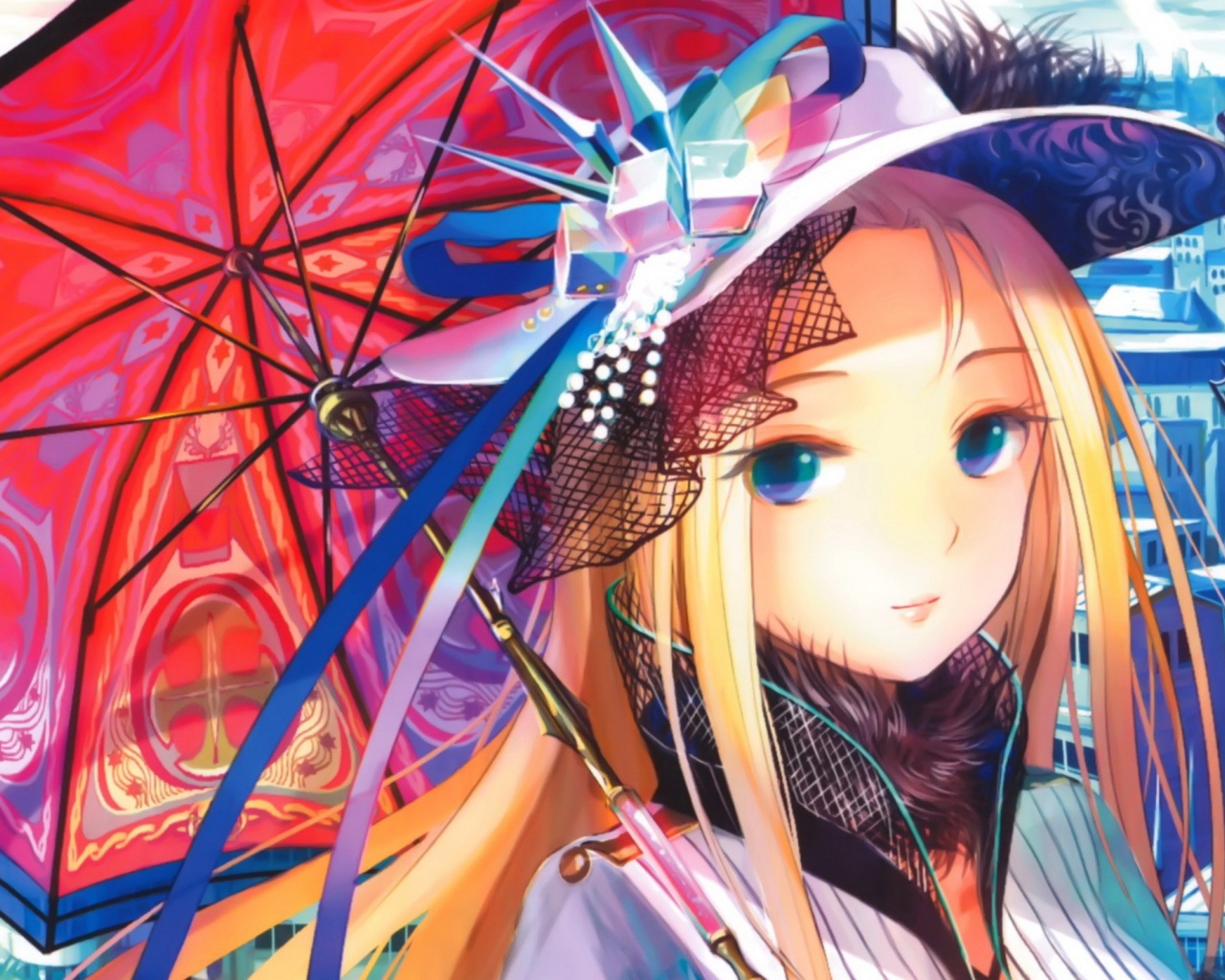 Девочка в шляпе с зонтиком