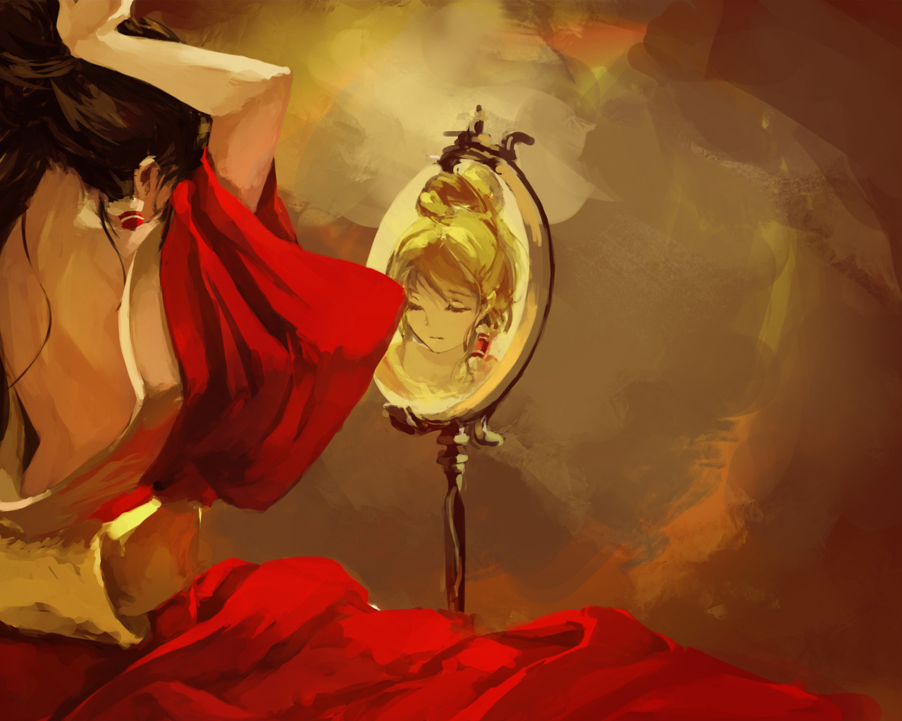 Девушка около зеркала