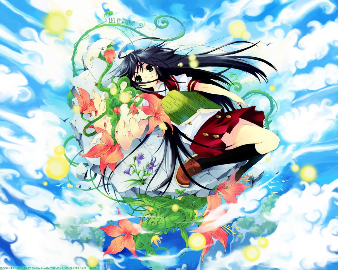 Девочка с книгой в облаках