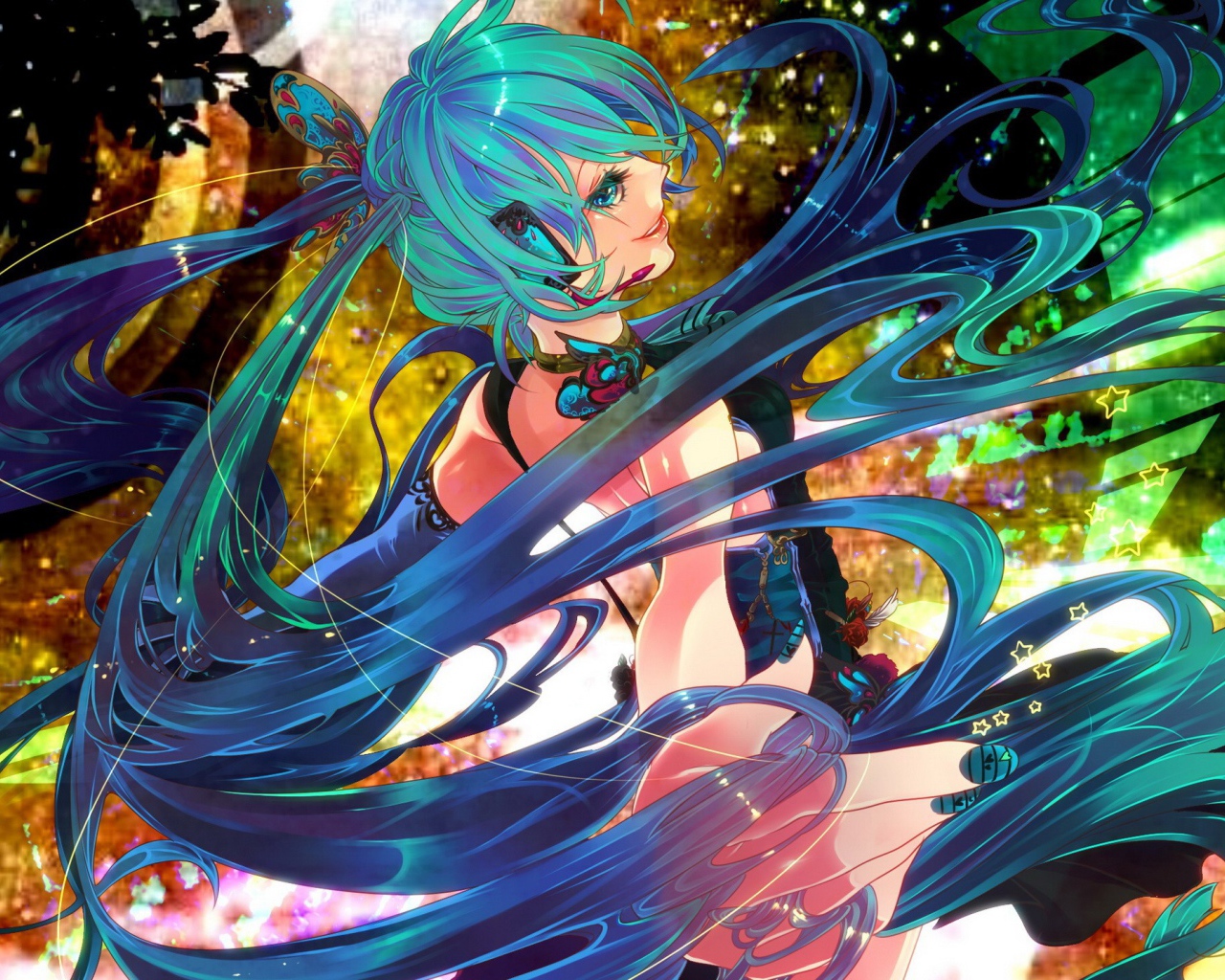 Девушка с голубыми волосами