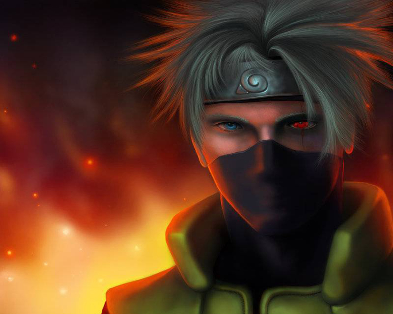 Парень на фоне пламени