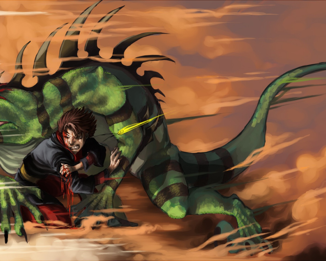 Борьба мальчика с зеленым драконом