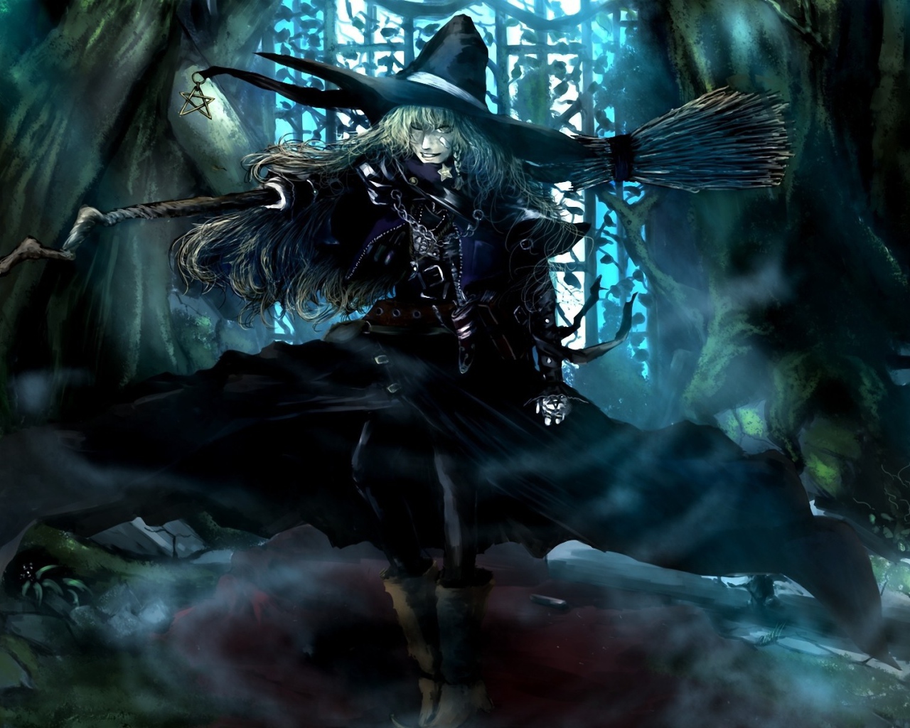 Ведьма с метлой