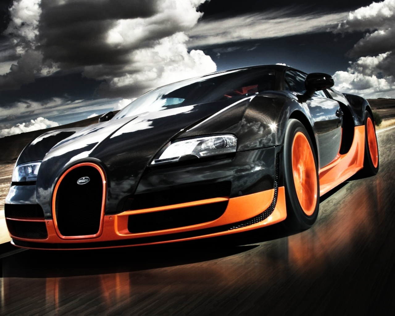 Bugatti под облачным небом