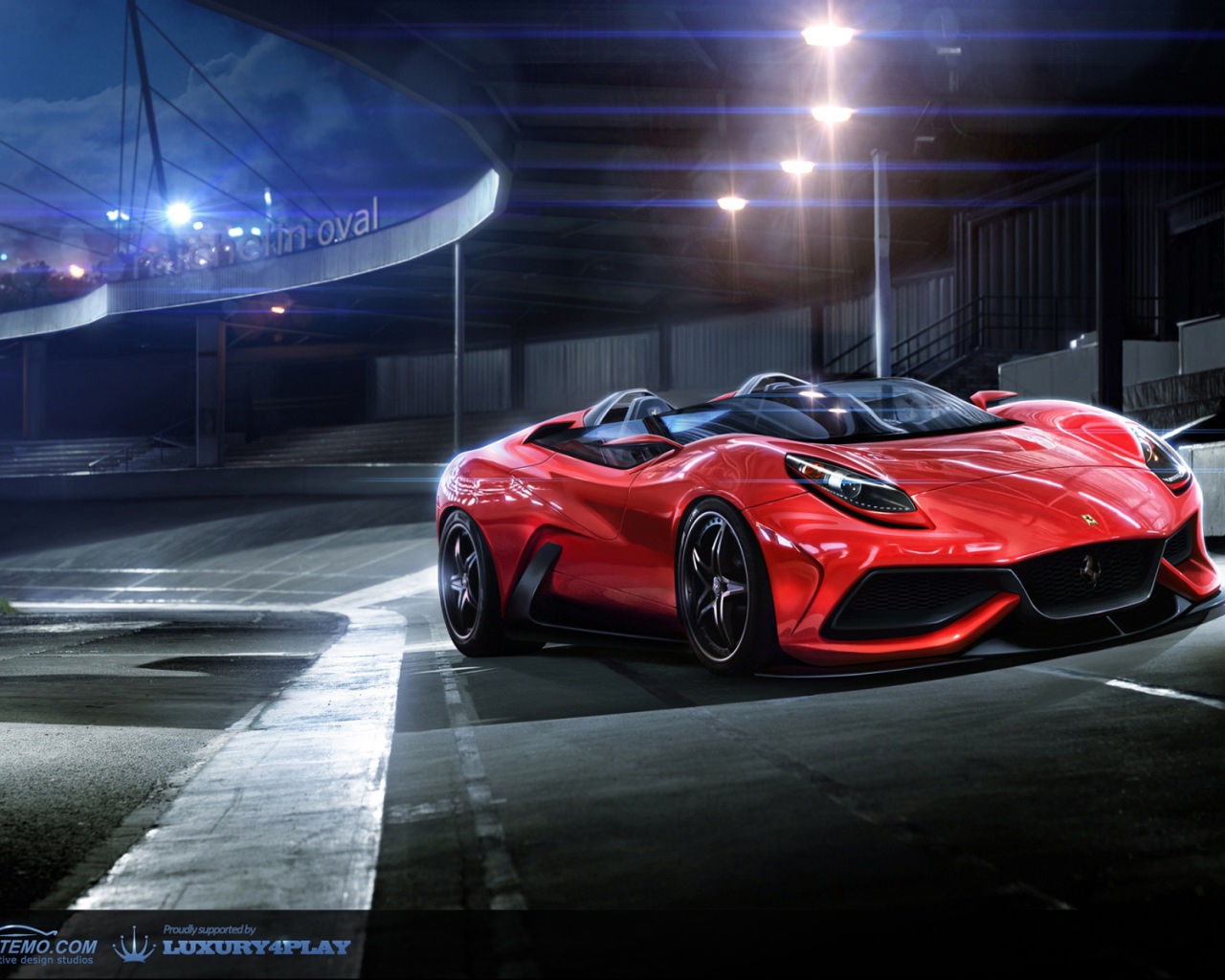 Красный Ferrari f12