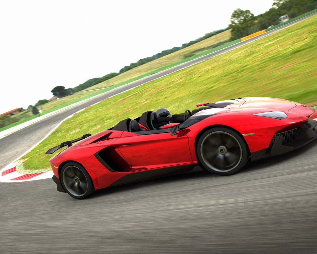 Красный Lamborghini Aventador J