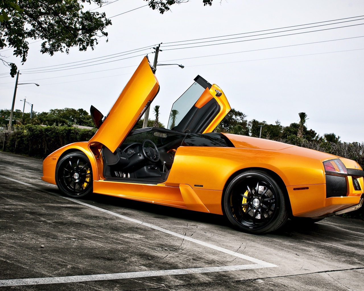 Оранжевый Lamborghini murcielago