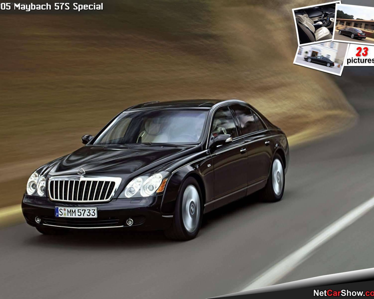 Автомобиль Maybach  57 на дороге