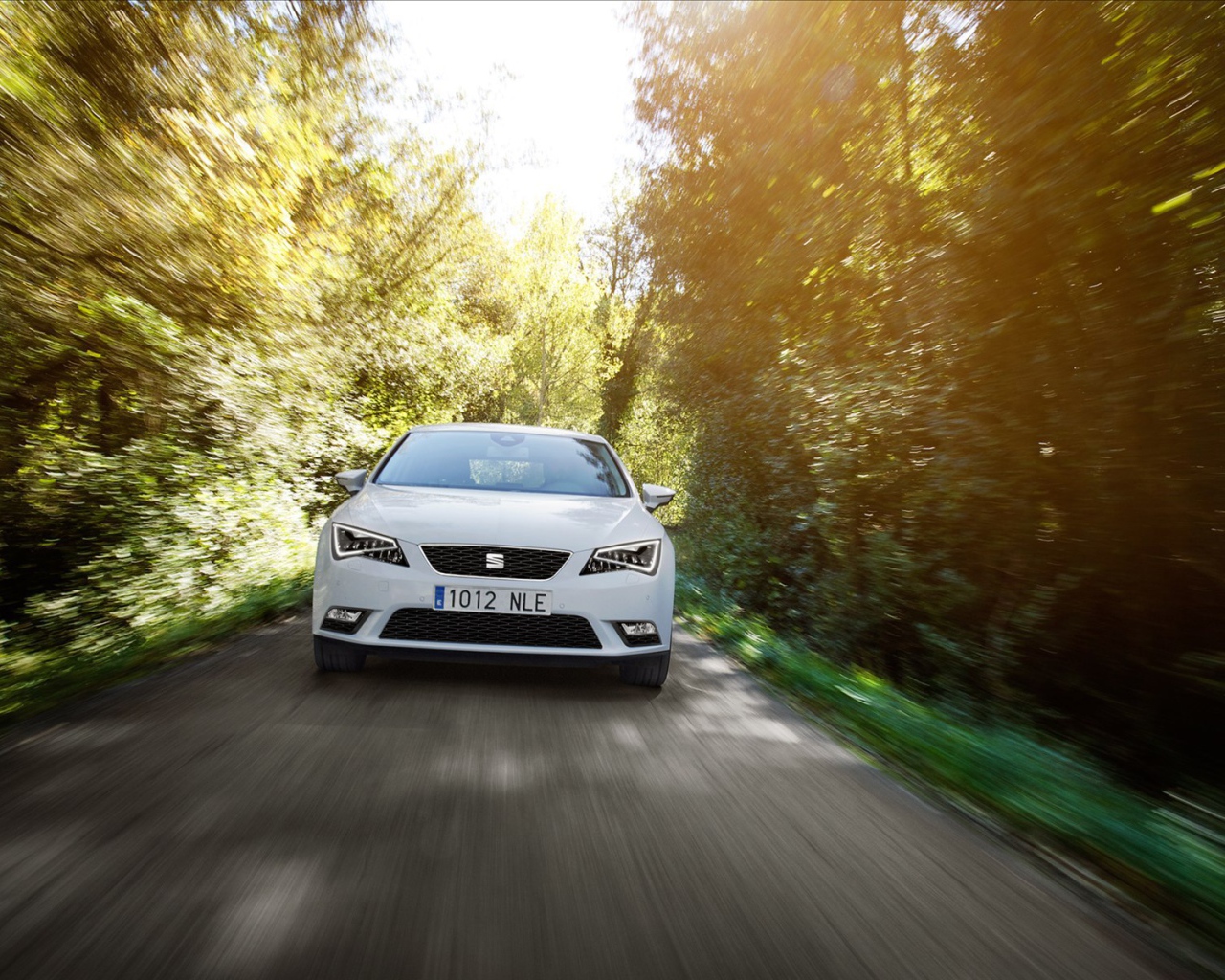 Автомобиль Seat leon на дороге