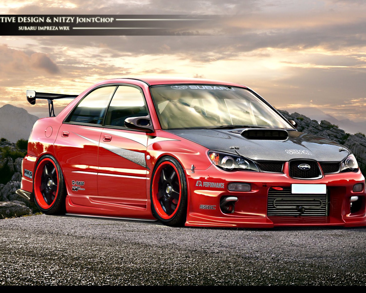 Красивый автомобиль Subaru Impreza WRX STI