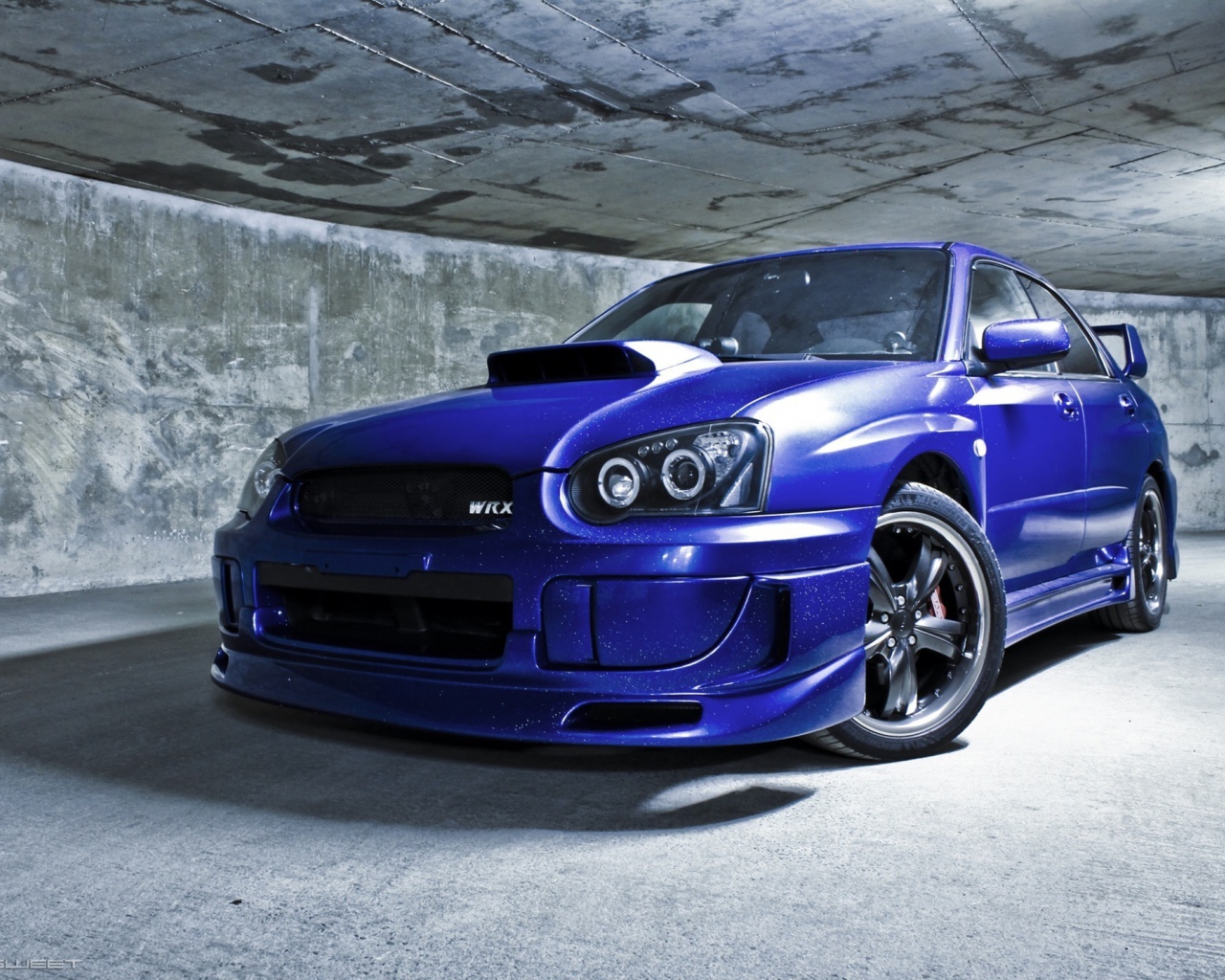 Субару импреза синяя