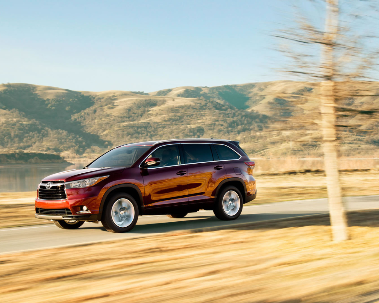 Красивый автомобиль Toyota Highlander 2014