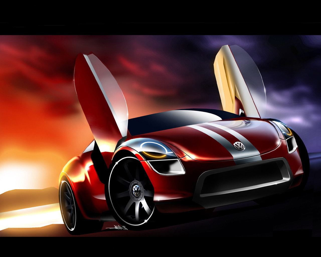 Красный Фольксваген