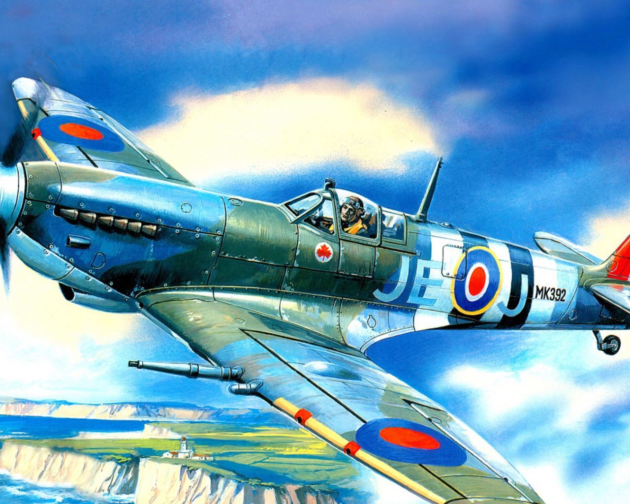 Самолет над заливом