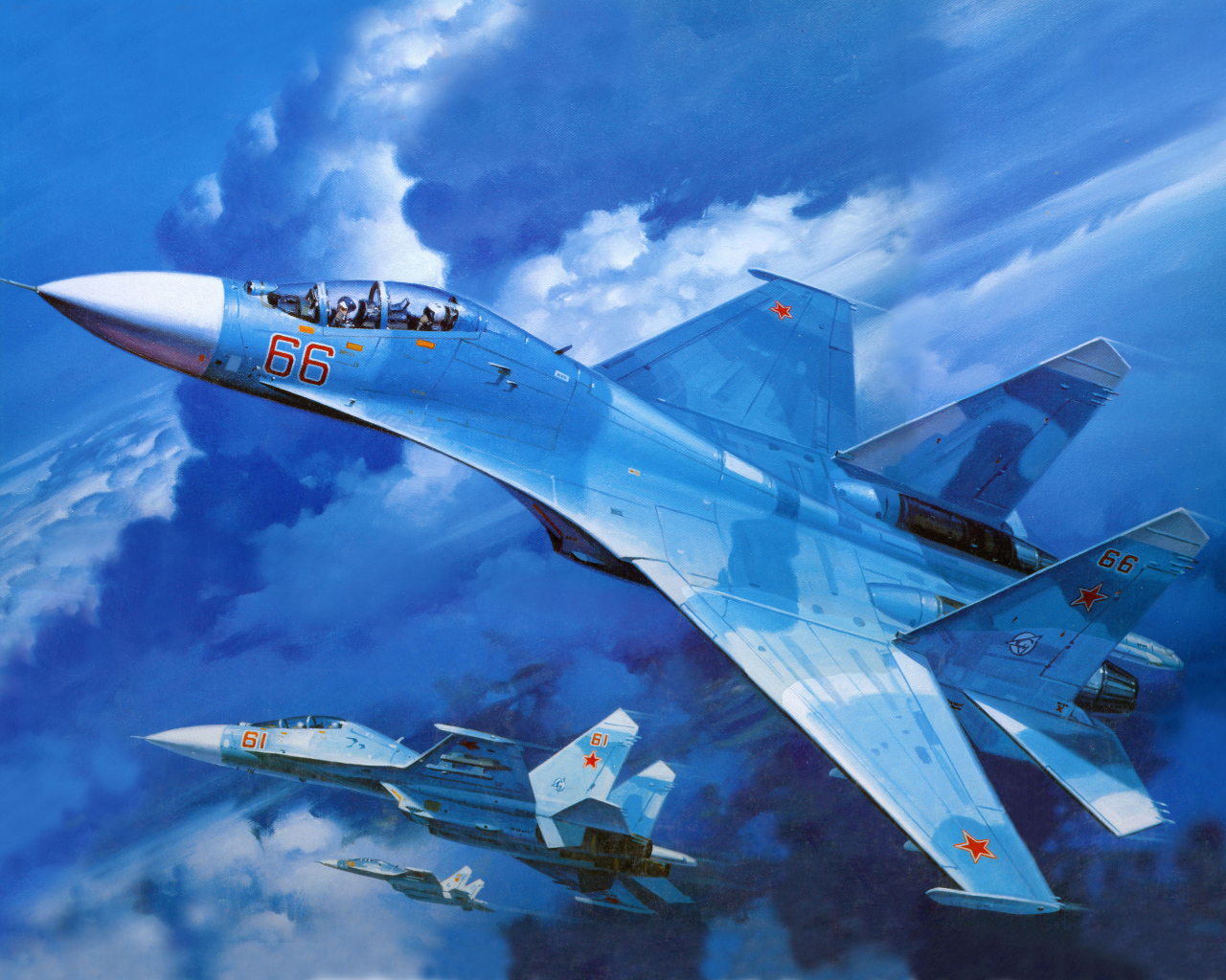 Военный самолет Су-27