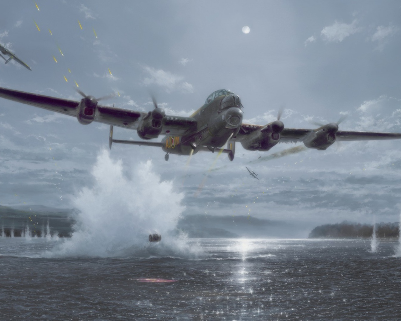 Сброс бомб в море