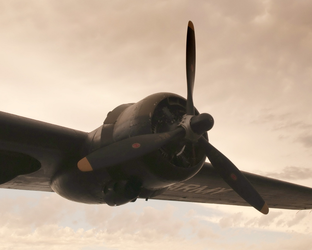 Мотор на крыле самолета