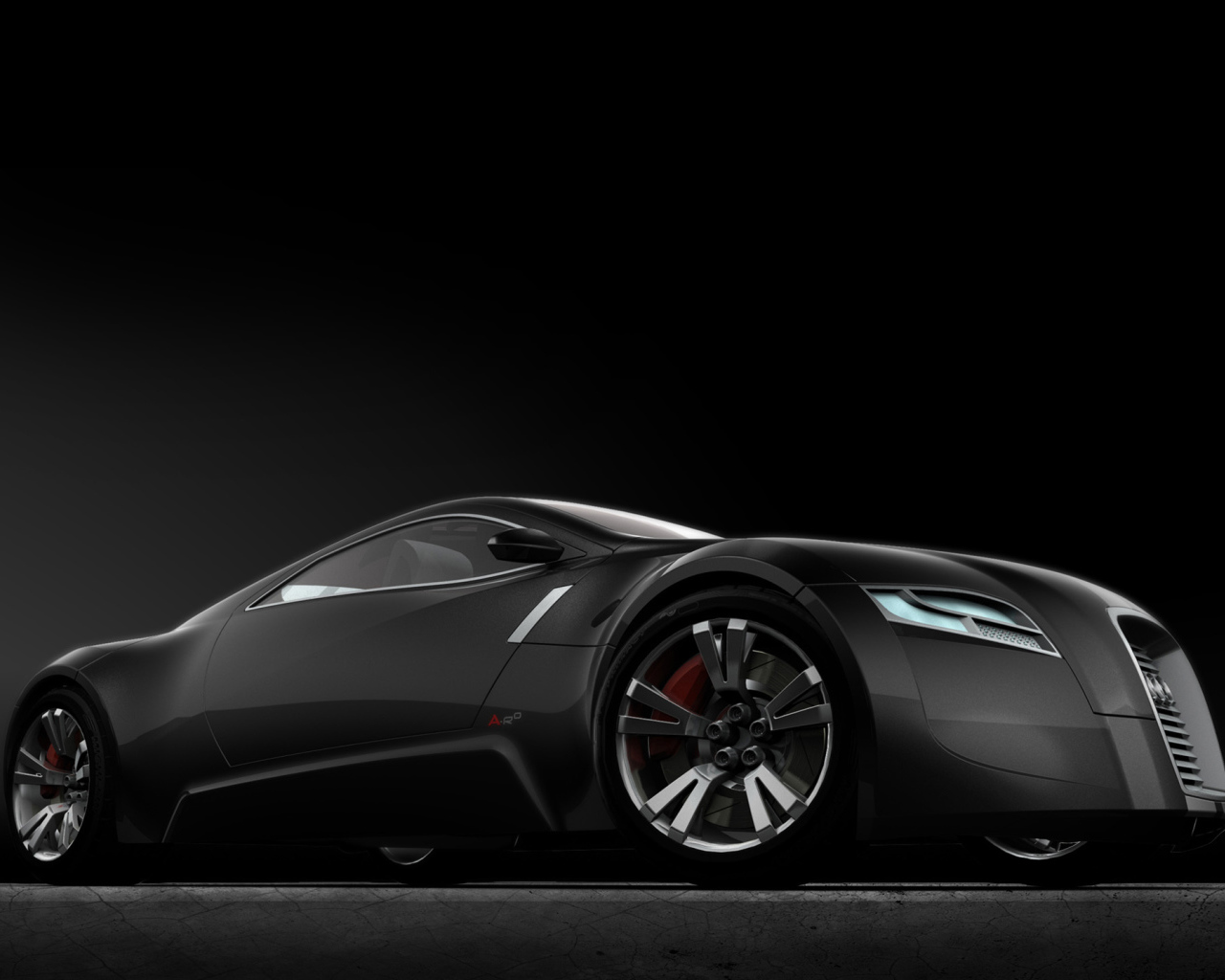 Черные обои с красивым автомобилем