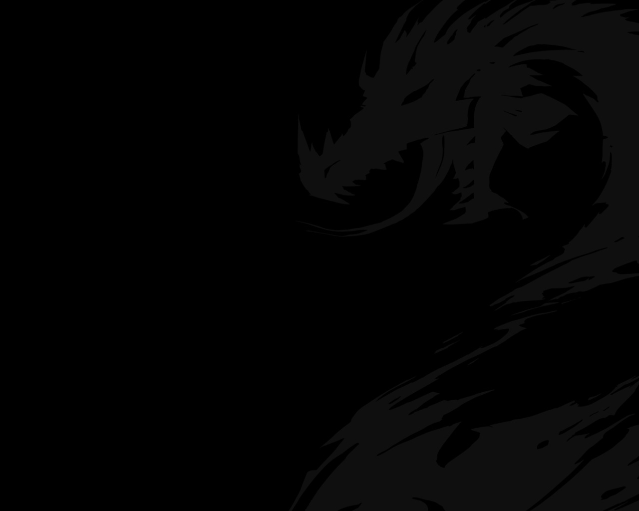 Черные обои с драконом