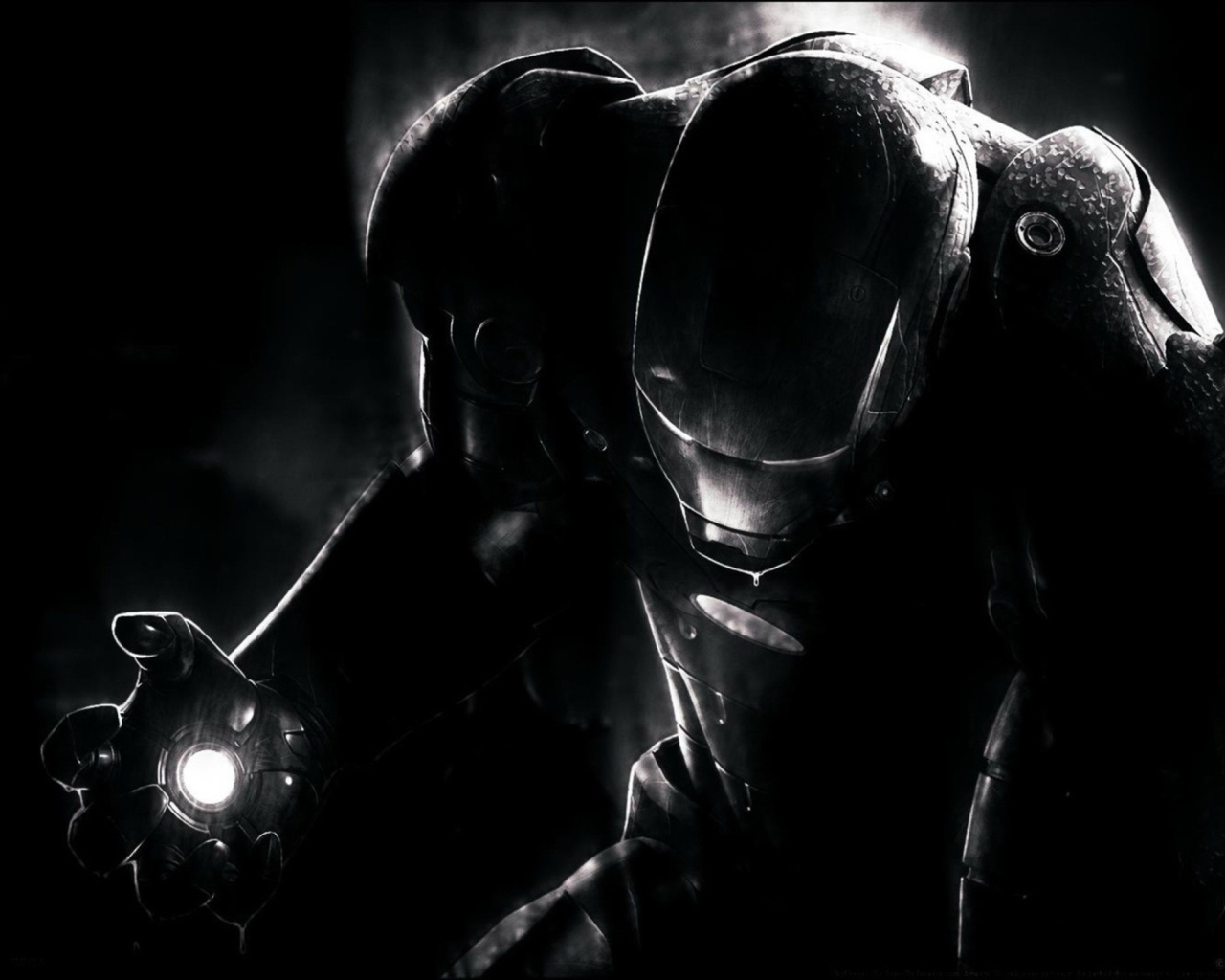 Черные обои с железным человеком