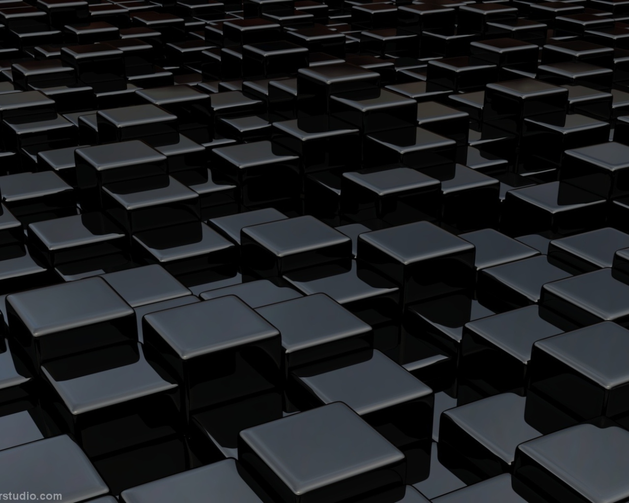 Черные обои с кубами