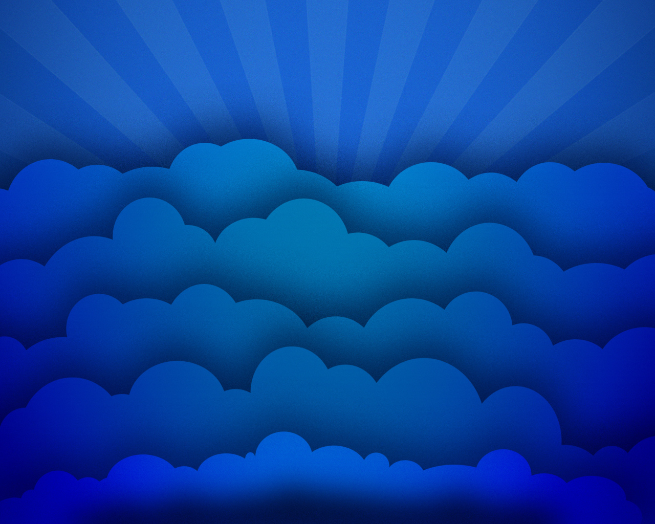 Синие лучи и облака