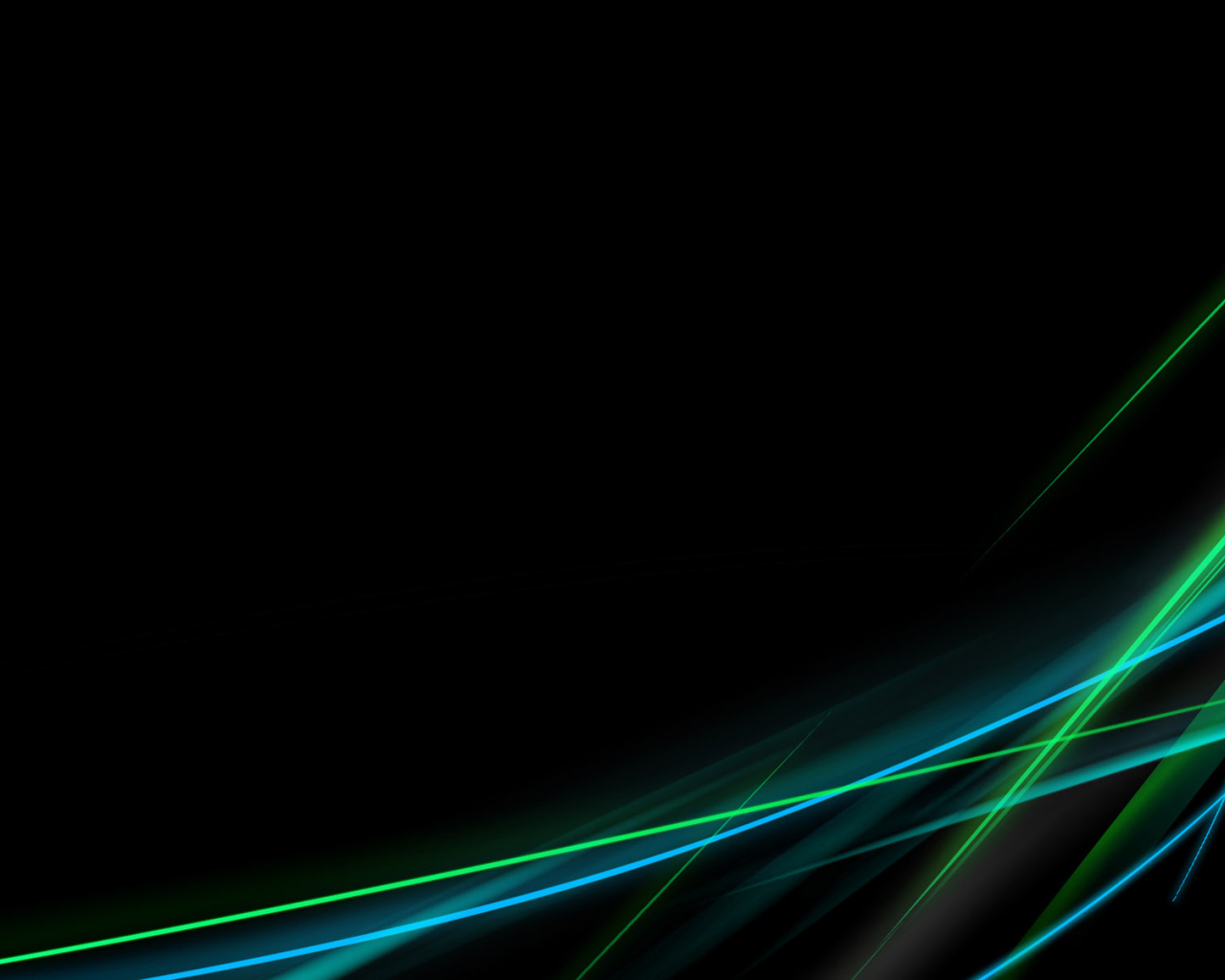 Зеленые волны на черных обоях
