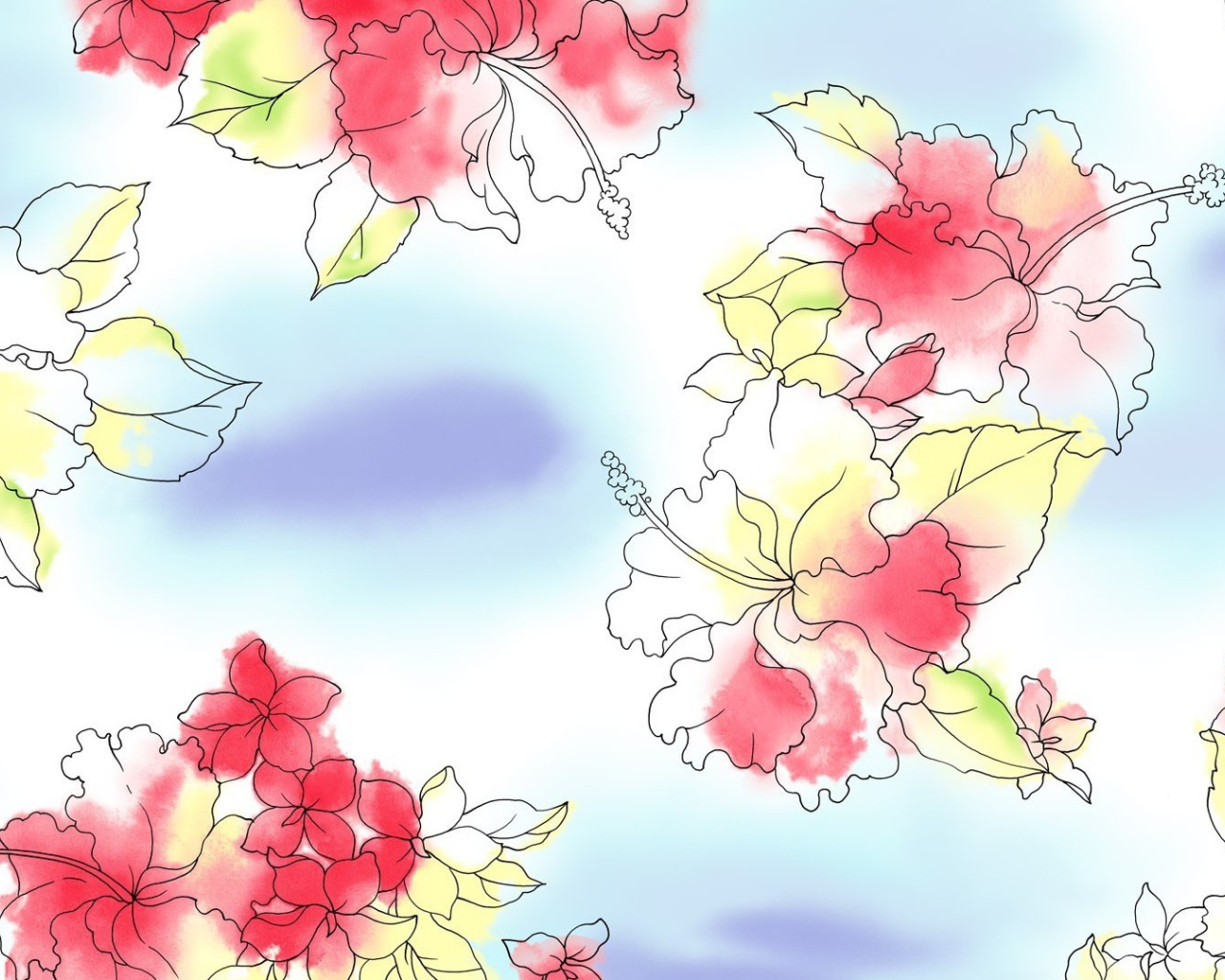 Рисованные цветы