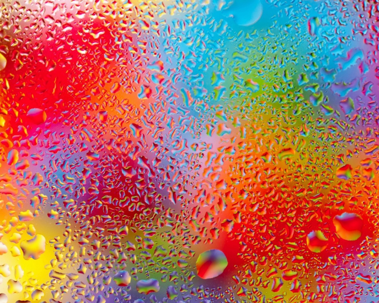 Kапли на радужном стекле