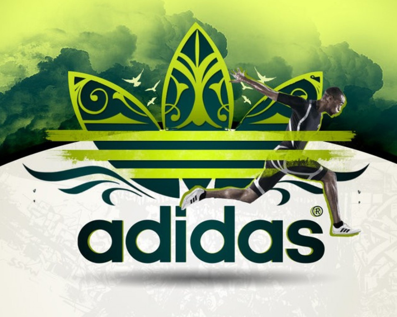 Адидас в зеленых тонах