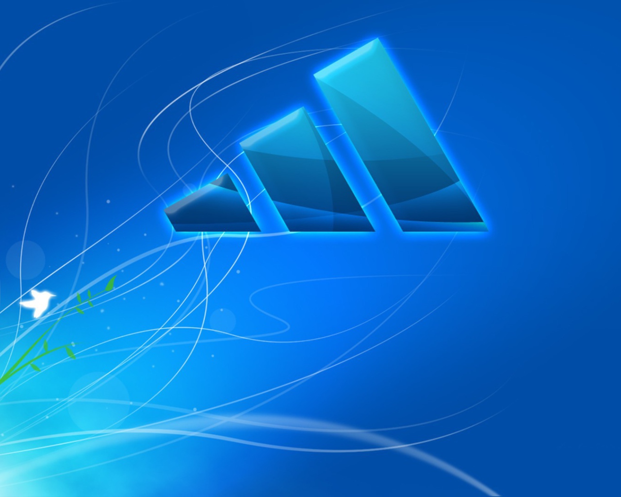 Голубой логотип Адидас