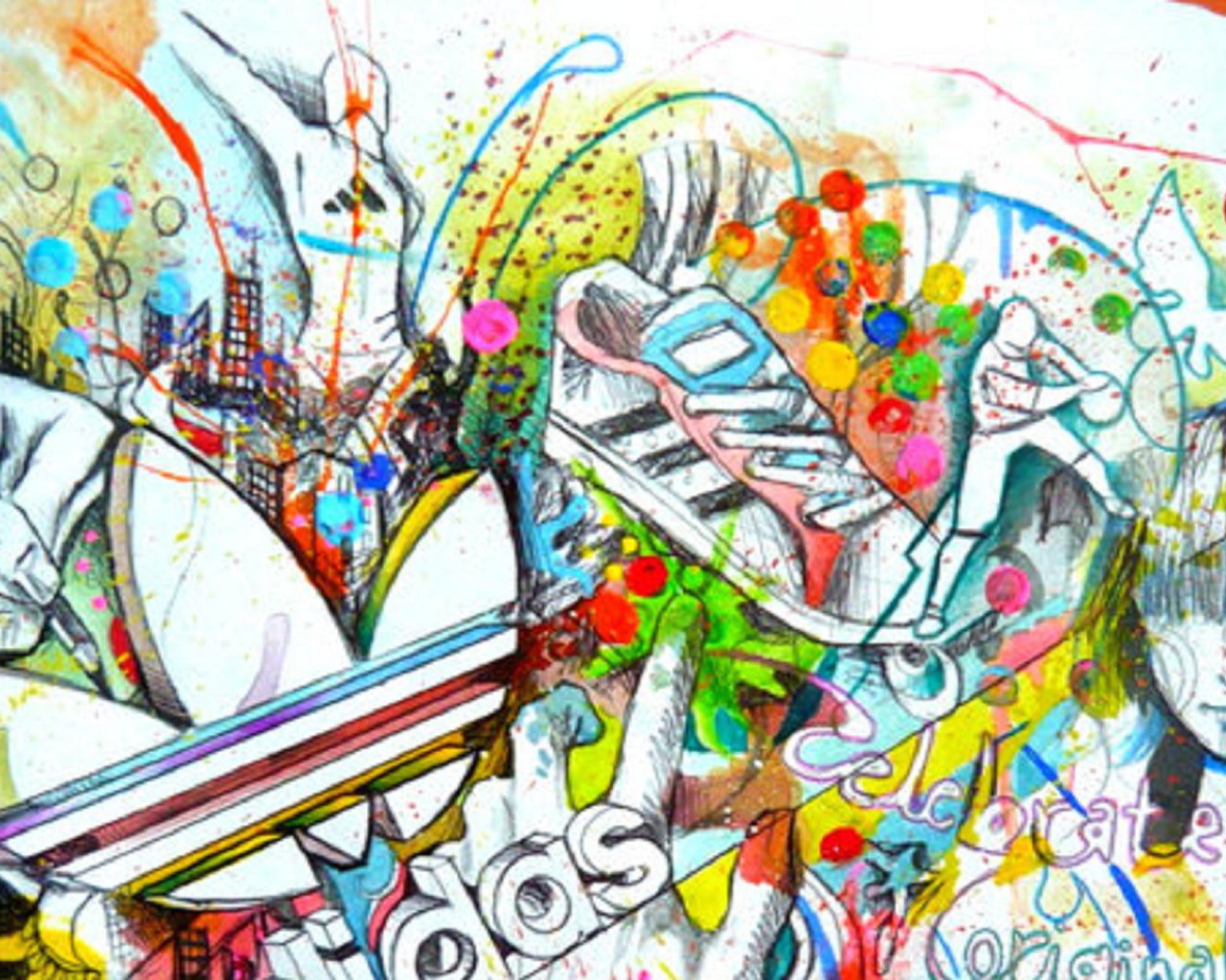 Рисованный логотип Адидас