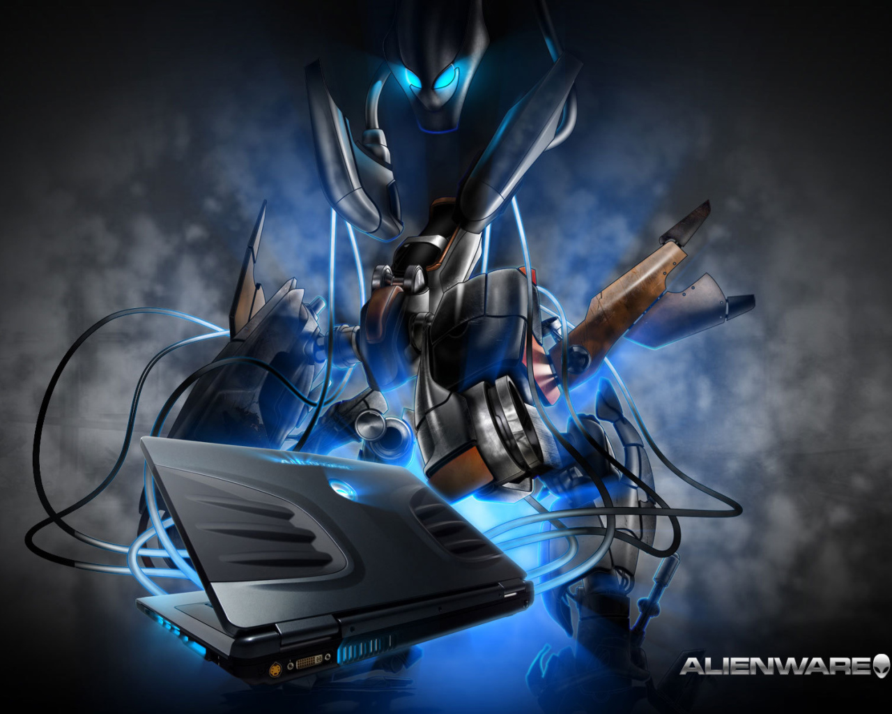 Робот с ноутбуком HP