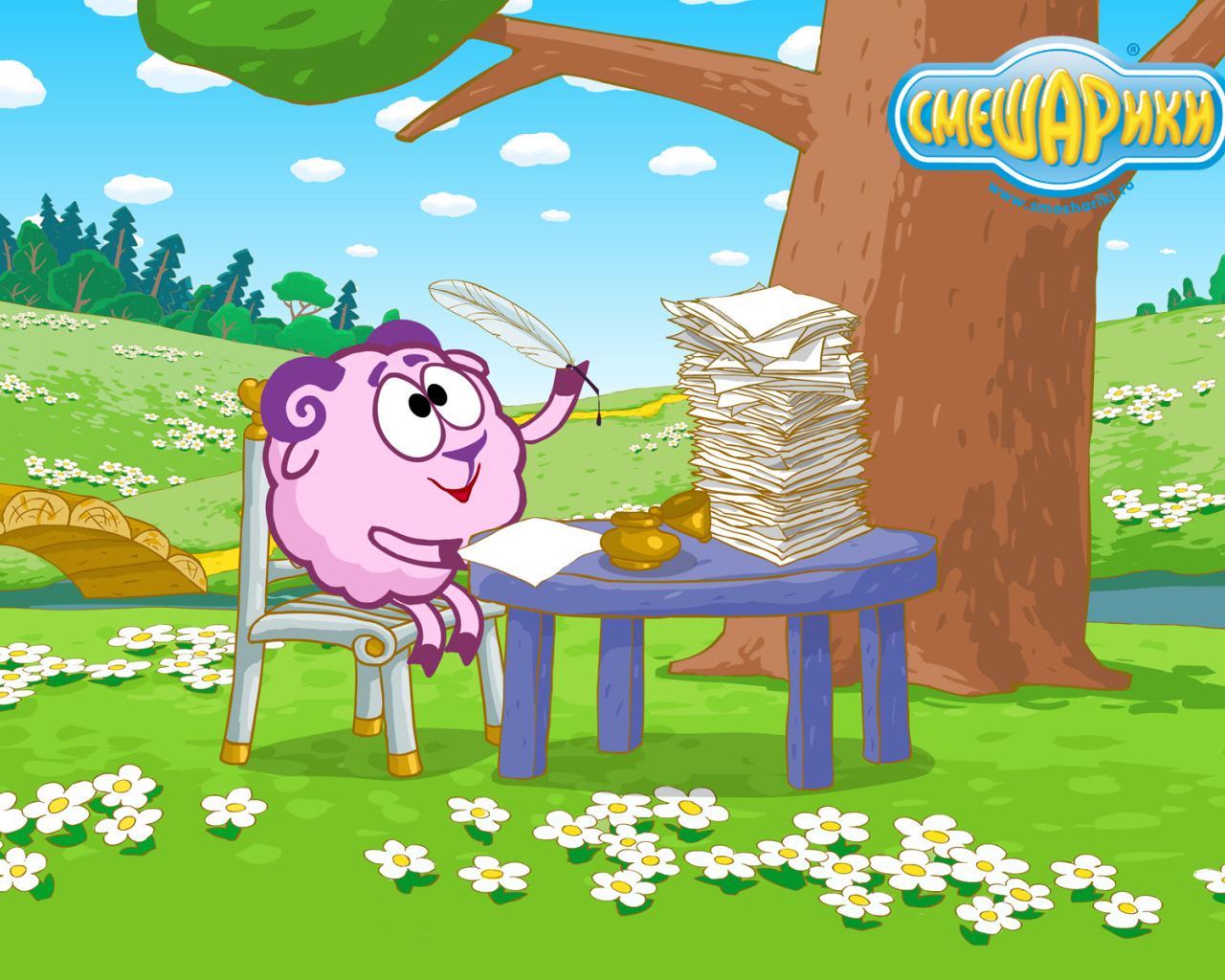 Бараш сочиняет стихи в мультфильме Смешарики